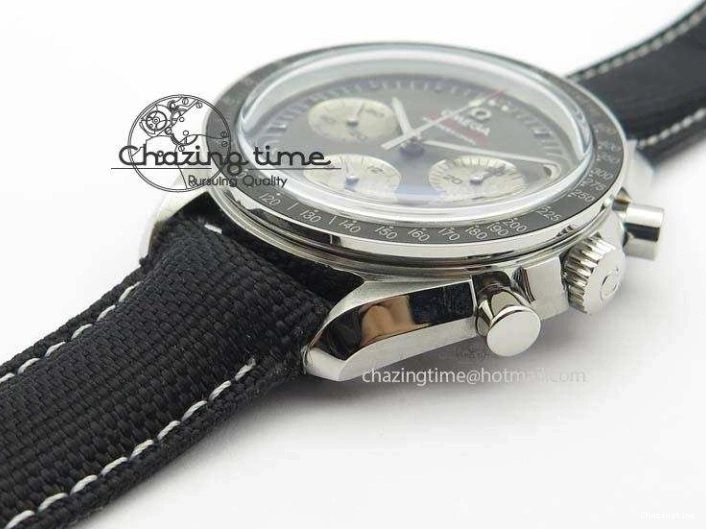 0314 Speedmaster Apollo XVII Gray Dial On Black Nylon Strap Manual Winding Chrono Movement FastDry 8208